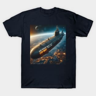 Alien Traveler Stop Wars a8 T-Shirt